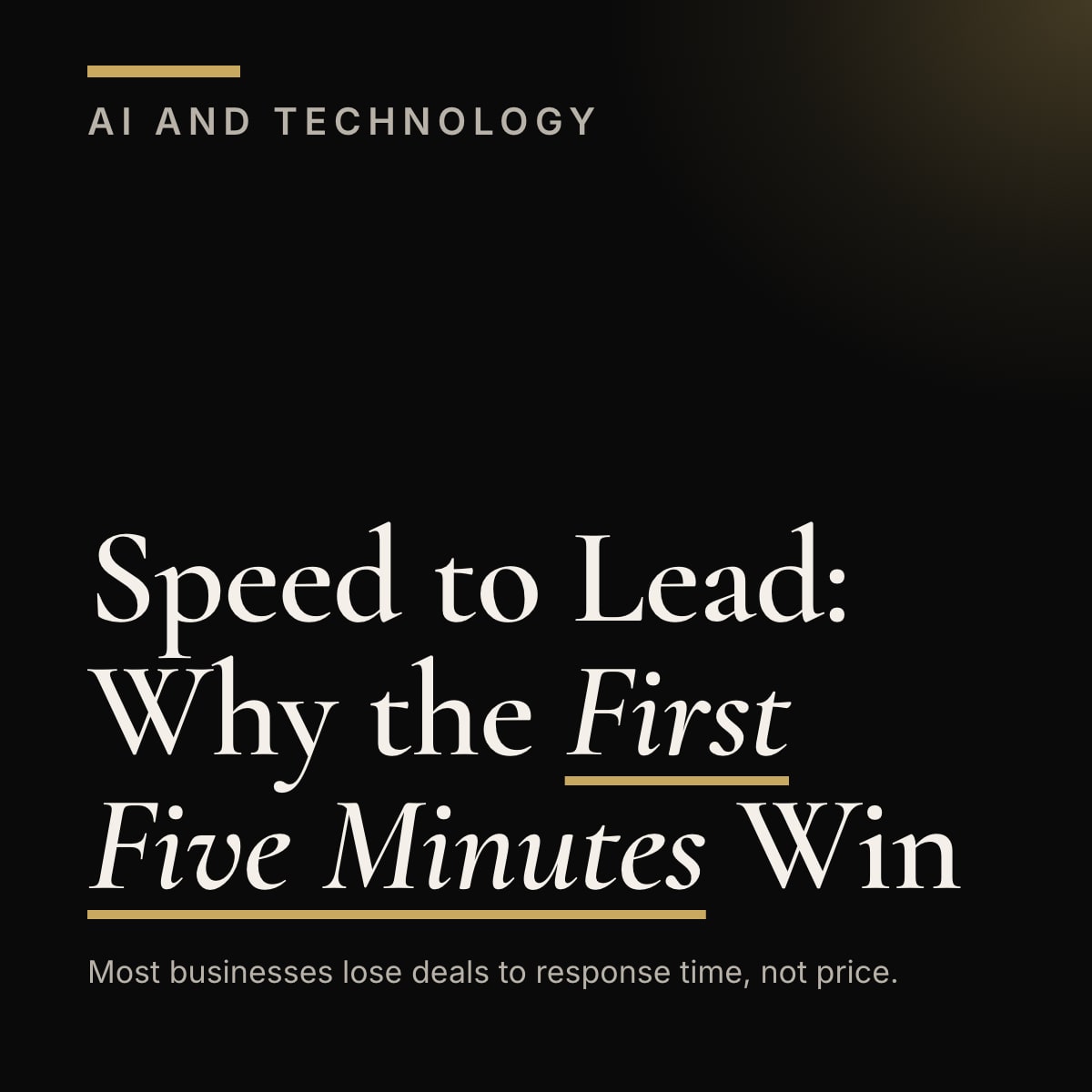 Journal cover reading Speed to Lead: Why the First Five Minutes Win