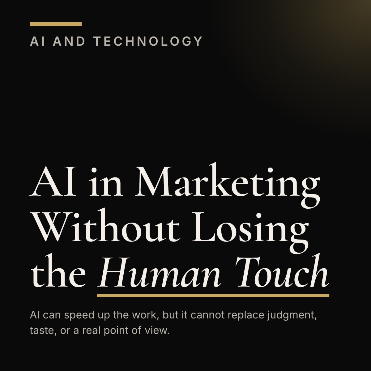 Journal cover reading AI in Marketing Without Losing the Human Touch