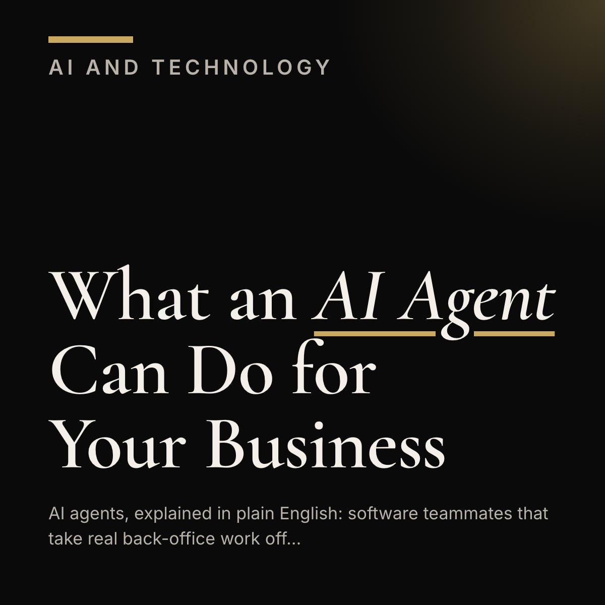 Journal cover reading What an AI Agent Can Do for Your Business