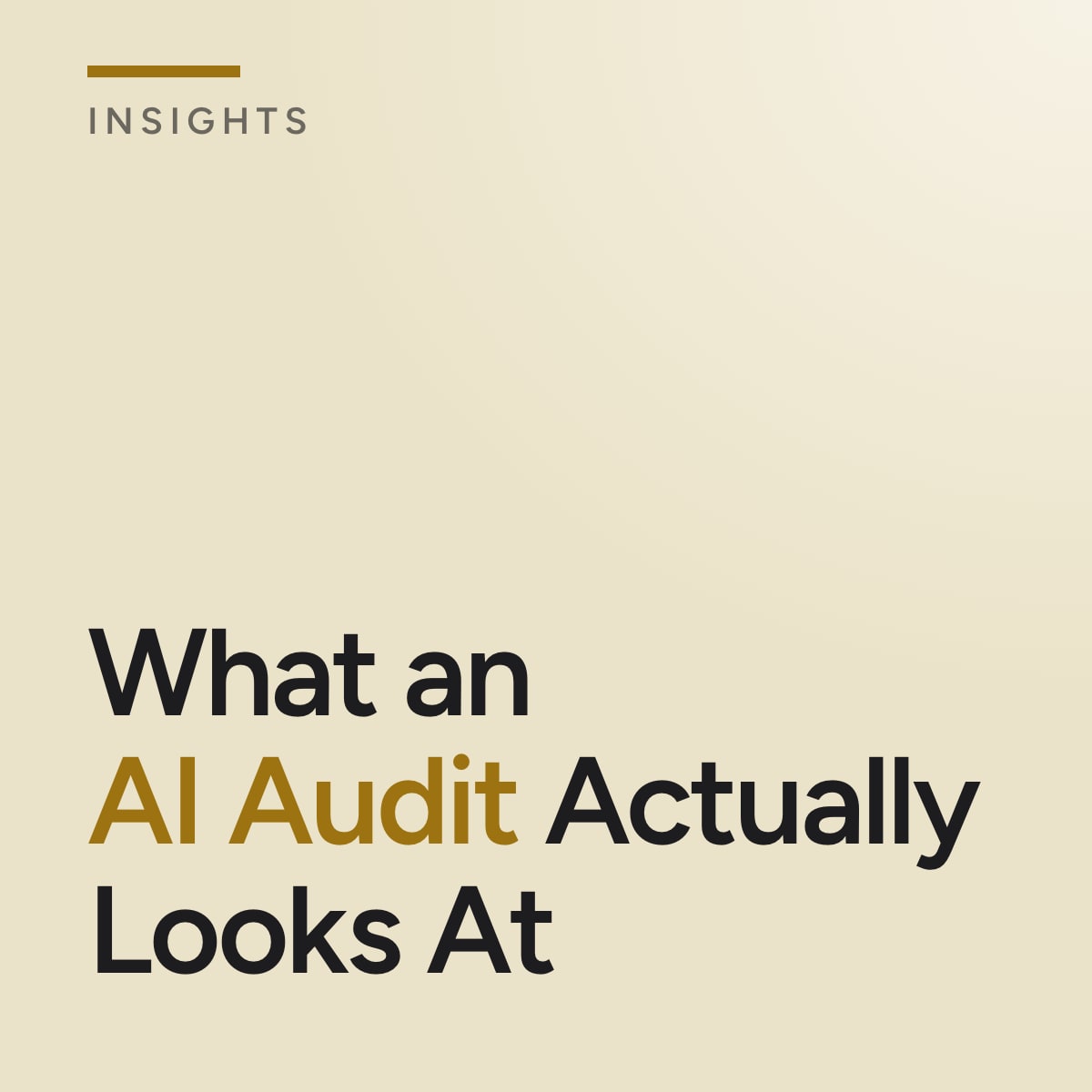 Journal cover reading What an AI Audit Actually Looks At