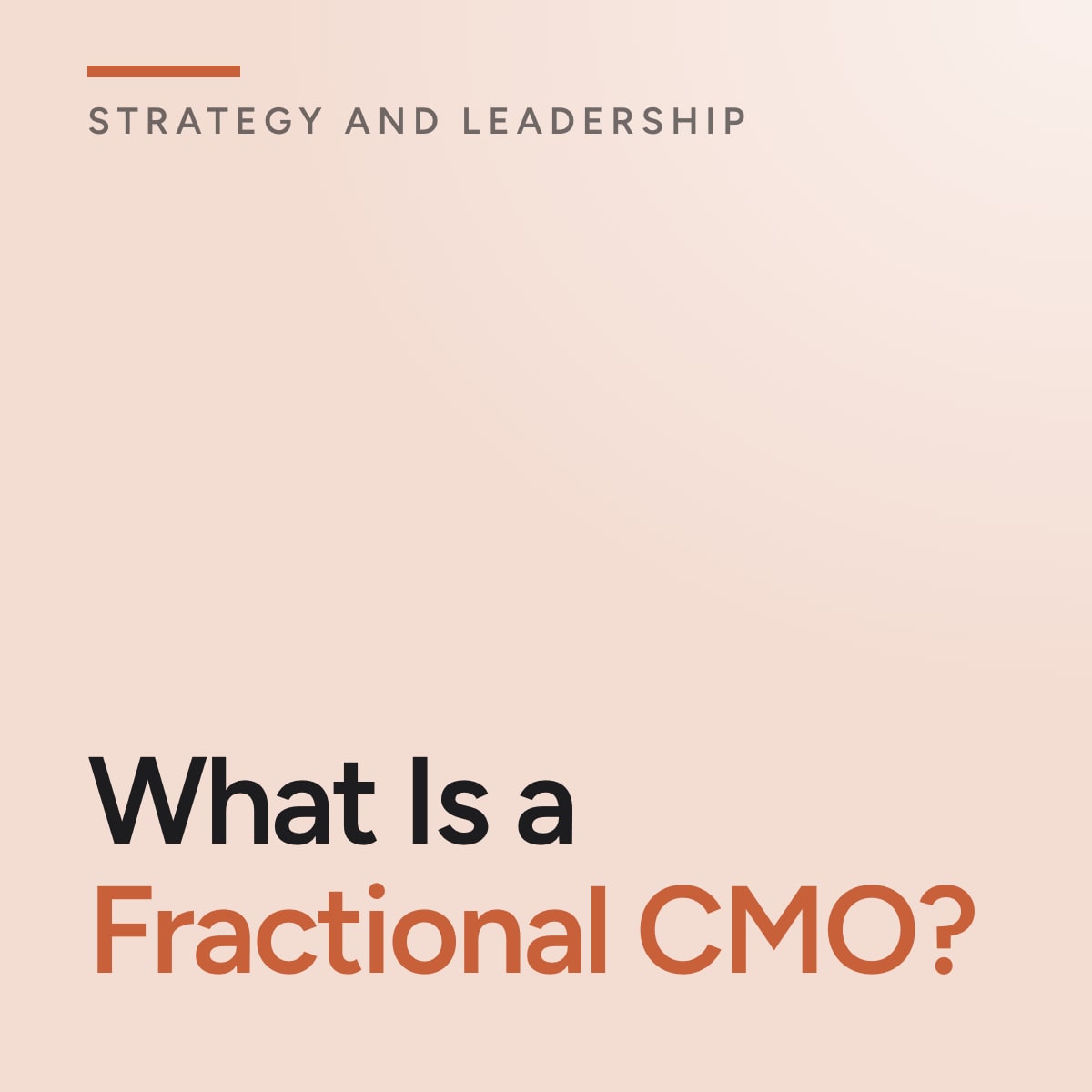 Journal cover reading What Is a Fractional CMO?