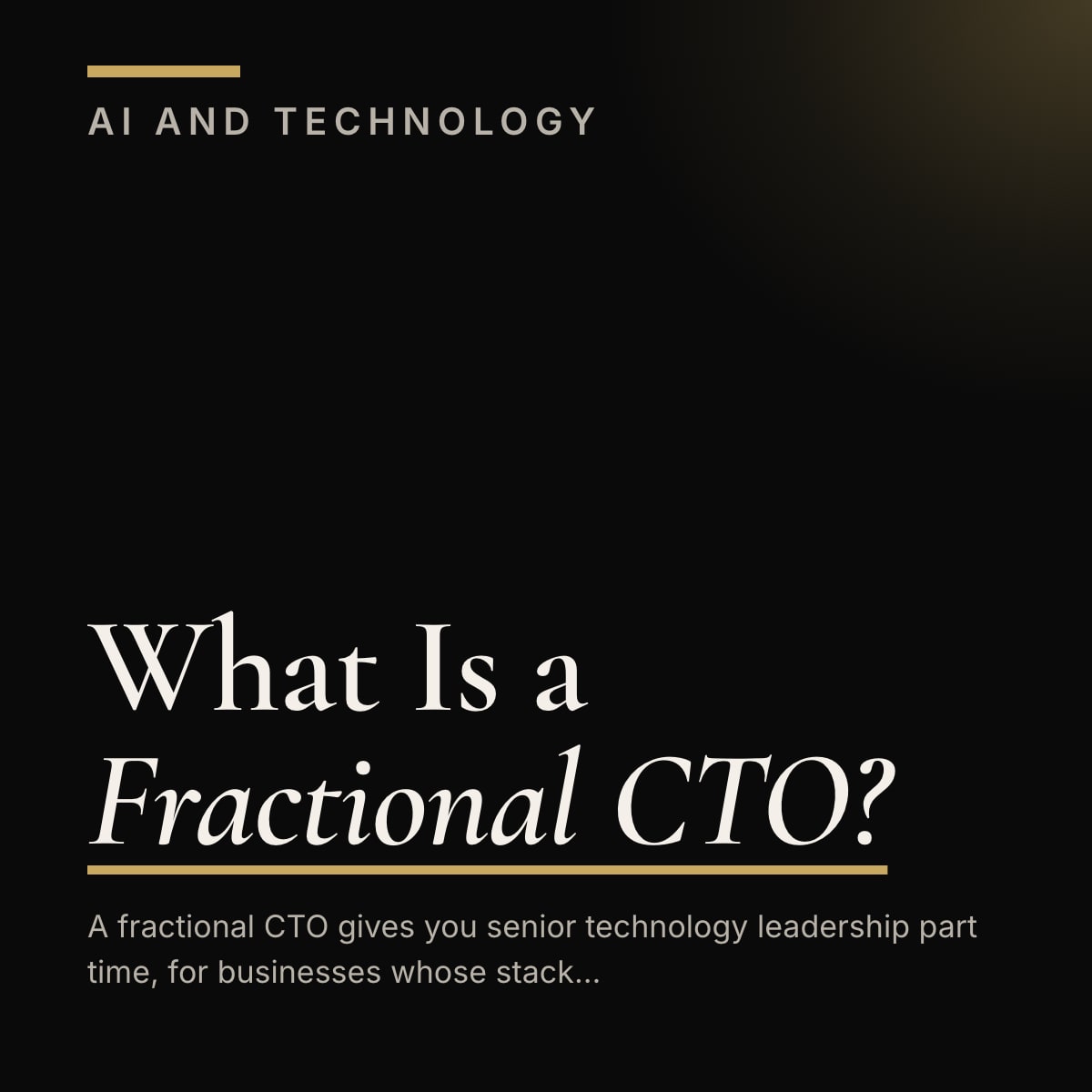 Journal cover reading What Is a Fractional CTO?