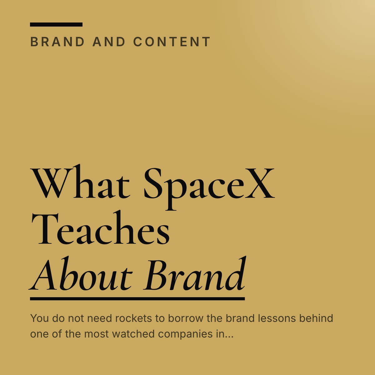 Journal cover reading What SpaceX Teaches About Brand