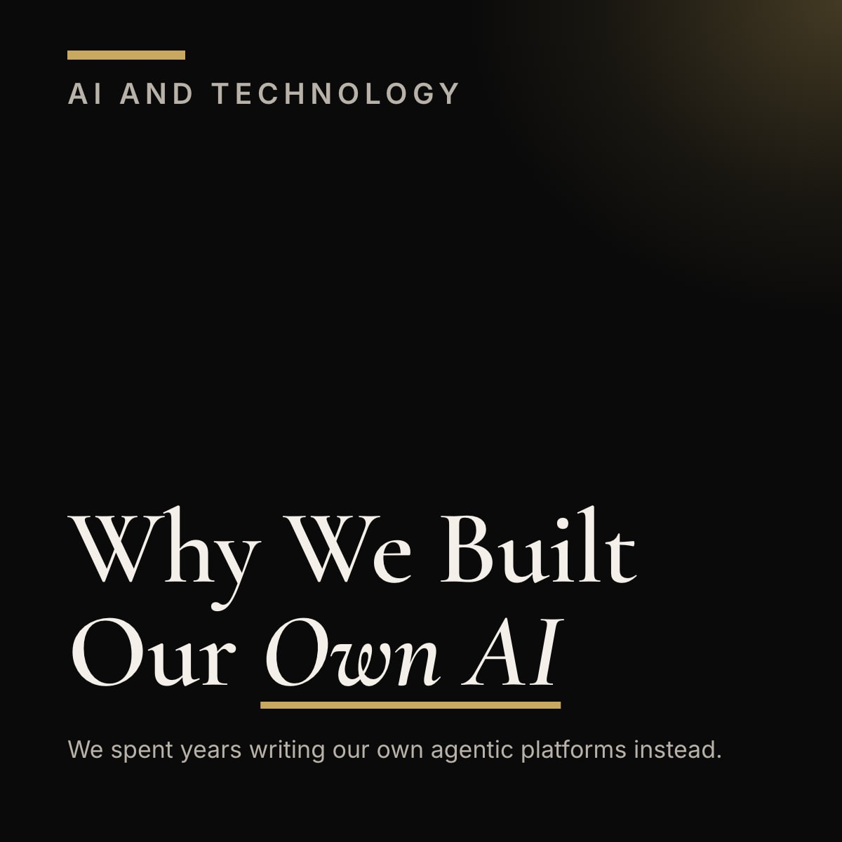 Journal cover reading Why We Built Our Own AI